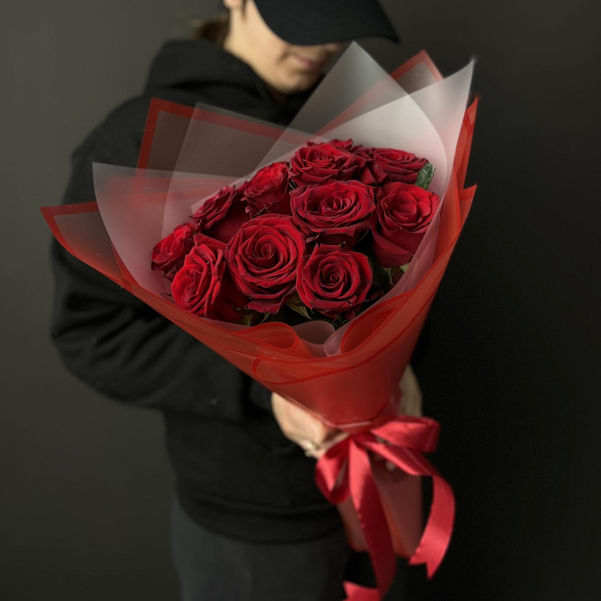 Букеты из красных роз 40 см (Эквадор) [код товара  199752]