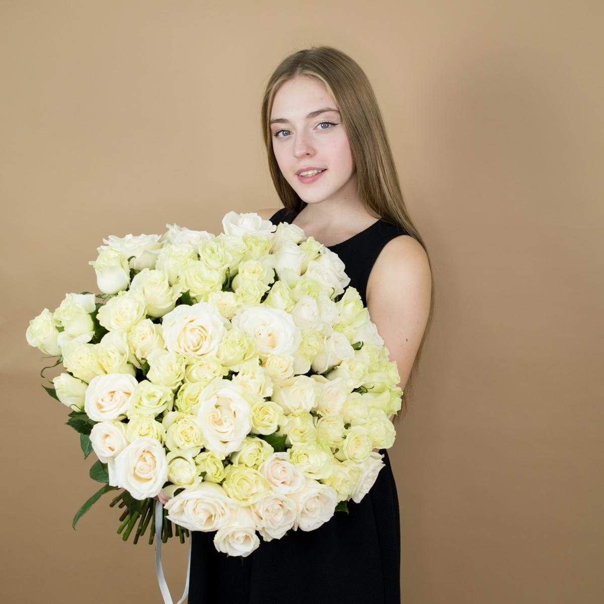 Букеты из белых роз 40 см (Эквадор) (Артикул: 696)