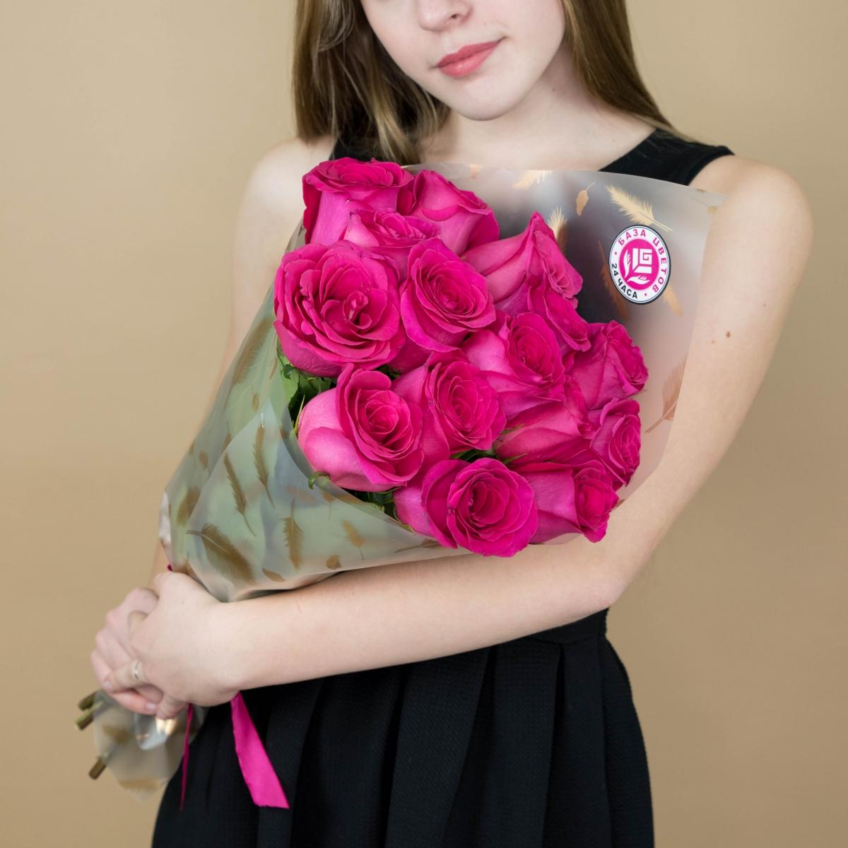 Букет из розовых роз 15 шт 40 см (Эквадор) (№  93264)