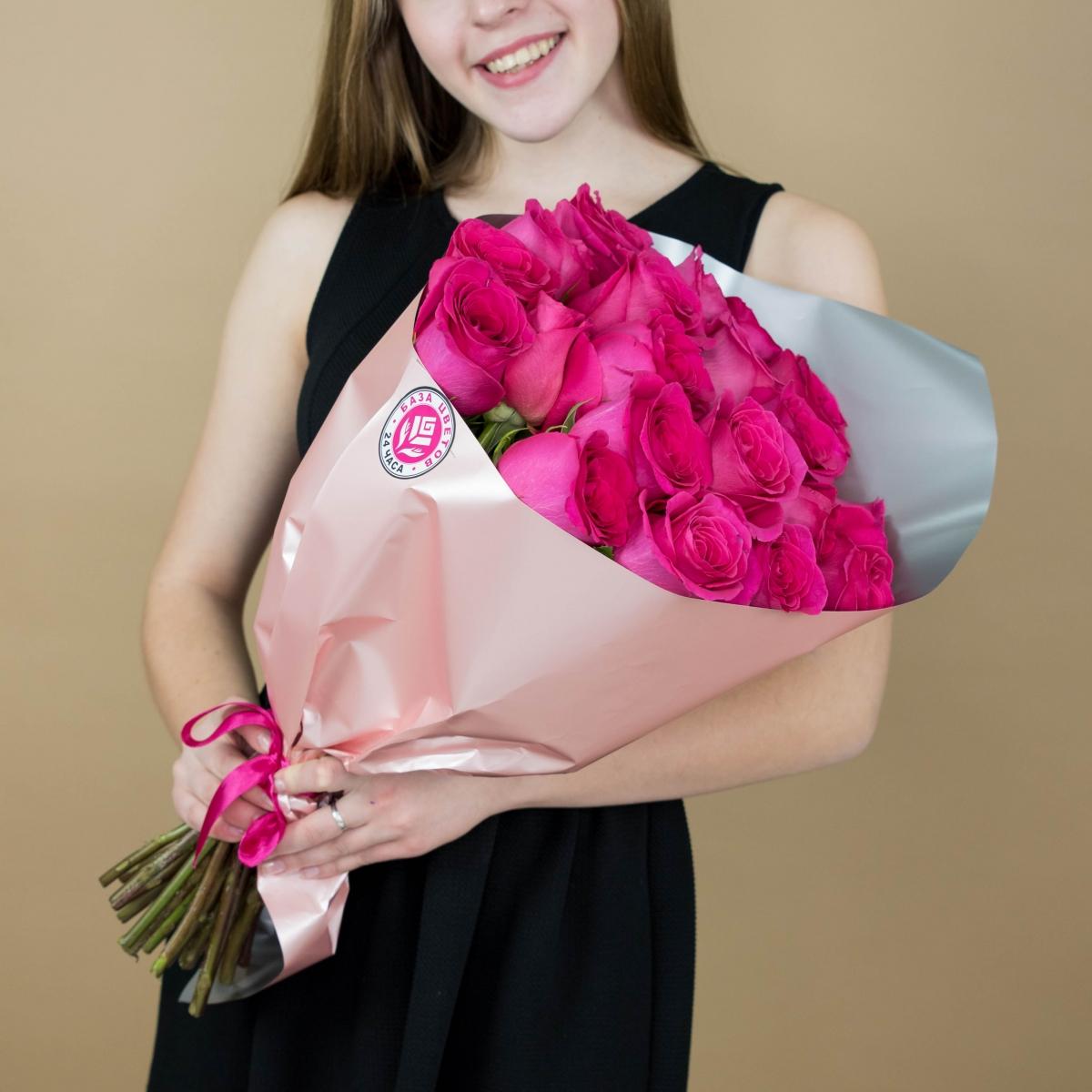 Букет из розовых роз 21 шт. (40 см) код товара: 93438