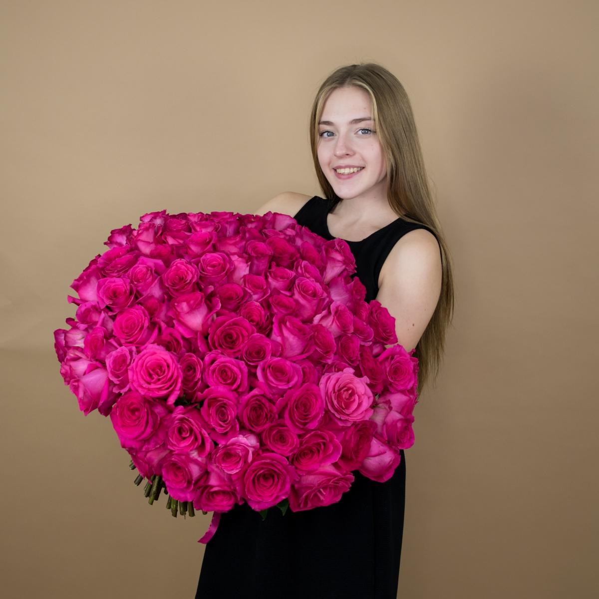 Букеты из розовых роз 40 см (Эквадор) артикул букета  94308